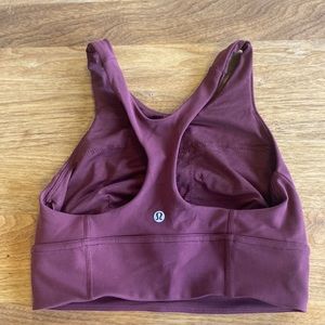 Lululemon Wunder Train Longline Bra, Med Support, C/D Cup in Red Merlot
